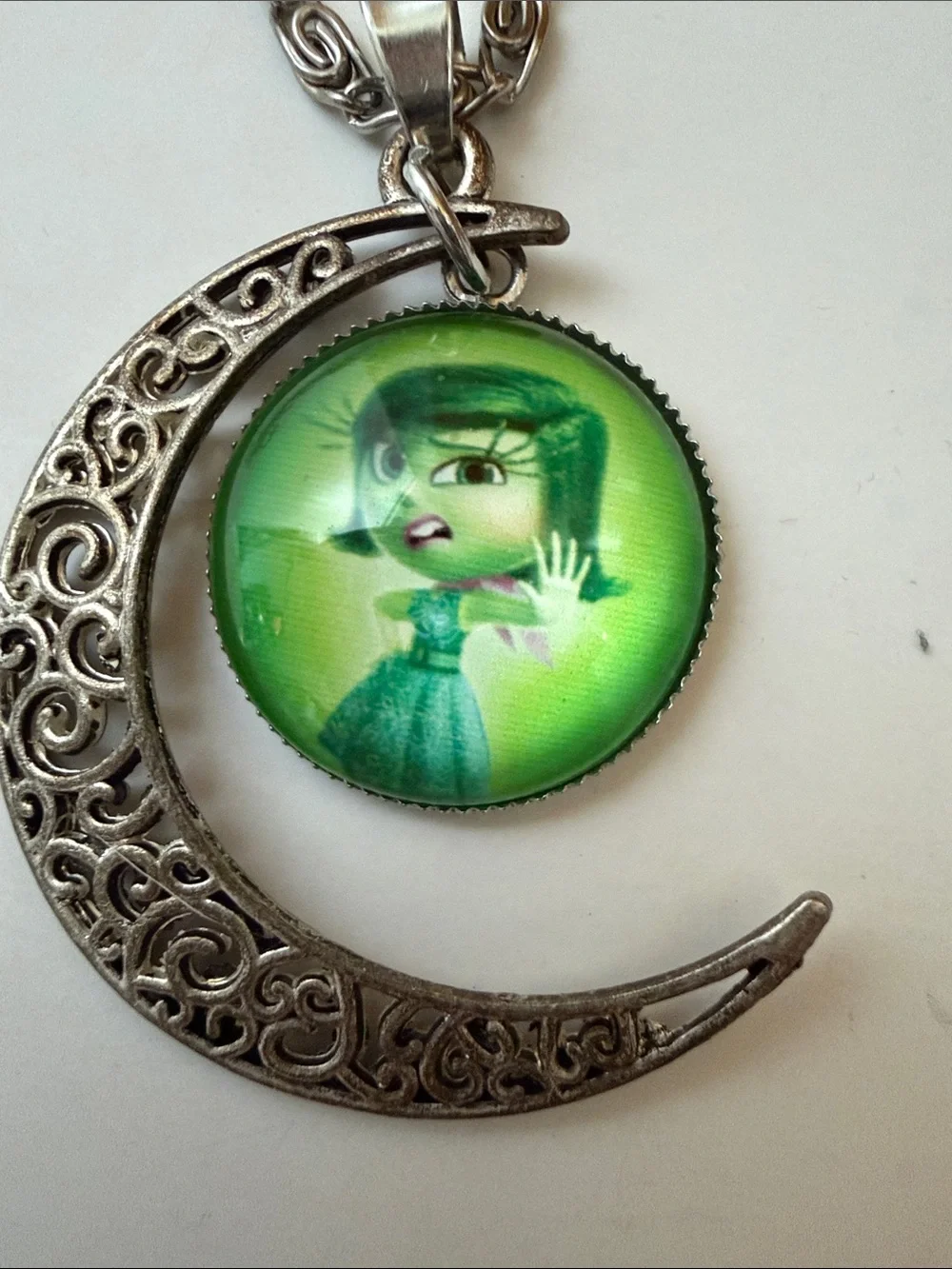 Pixar Inside Out Disgust Character Pendant Necklace.  Never worn